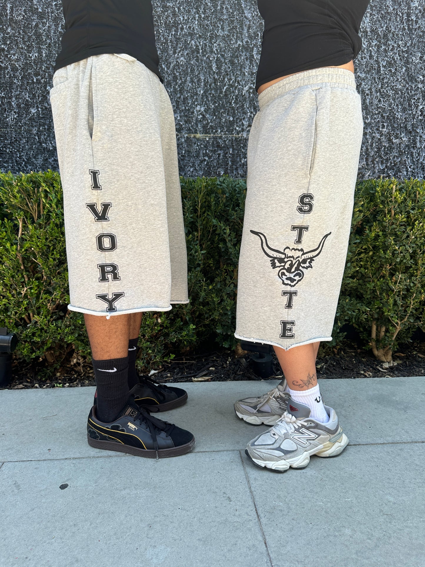 "Ivory State" Baggy Sweatshorts